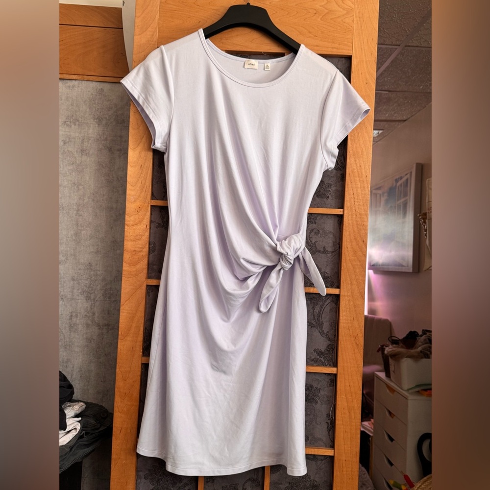 Aritzia Wilfred Light Purple Tie-Front Mini Dress